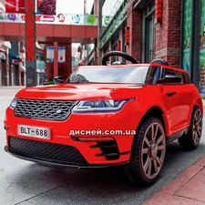 Детский электромобиль M 3892 EBLR-3 Land Rover, кожаное сиденье, красный